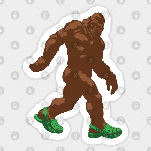 Bigfoot Wearing Crocs Sticker by CTKR Studio